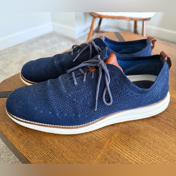 Cole Haan Navy Knit Oxfords - Picture 1 of 2